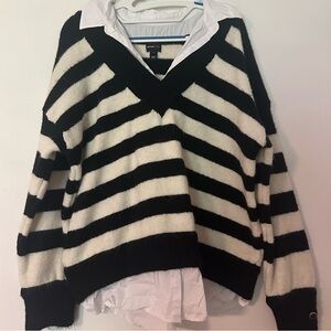 Black and White Striped Sweater - River Island
